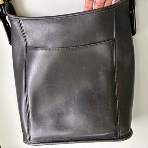 Coach Black Leather Bucket Shoulder Bag